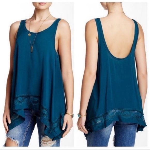Free People Tops - Free People Fairy Lace Trim Tank Top